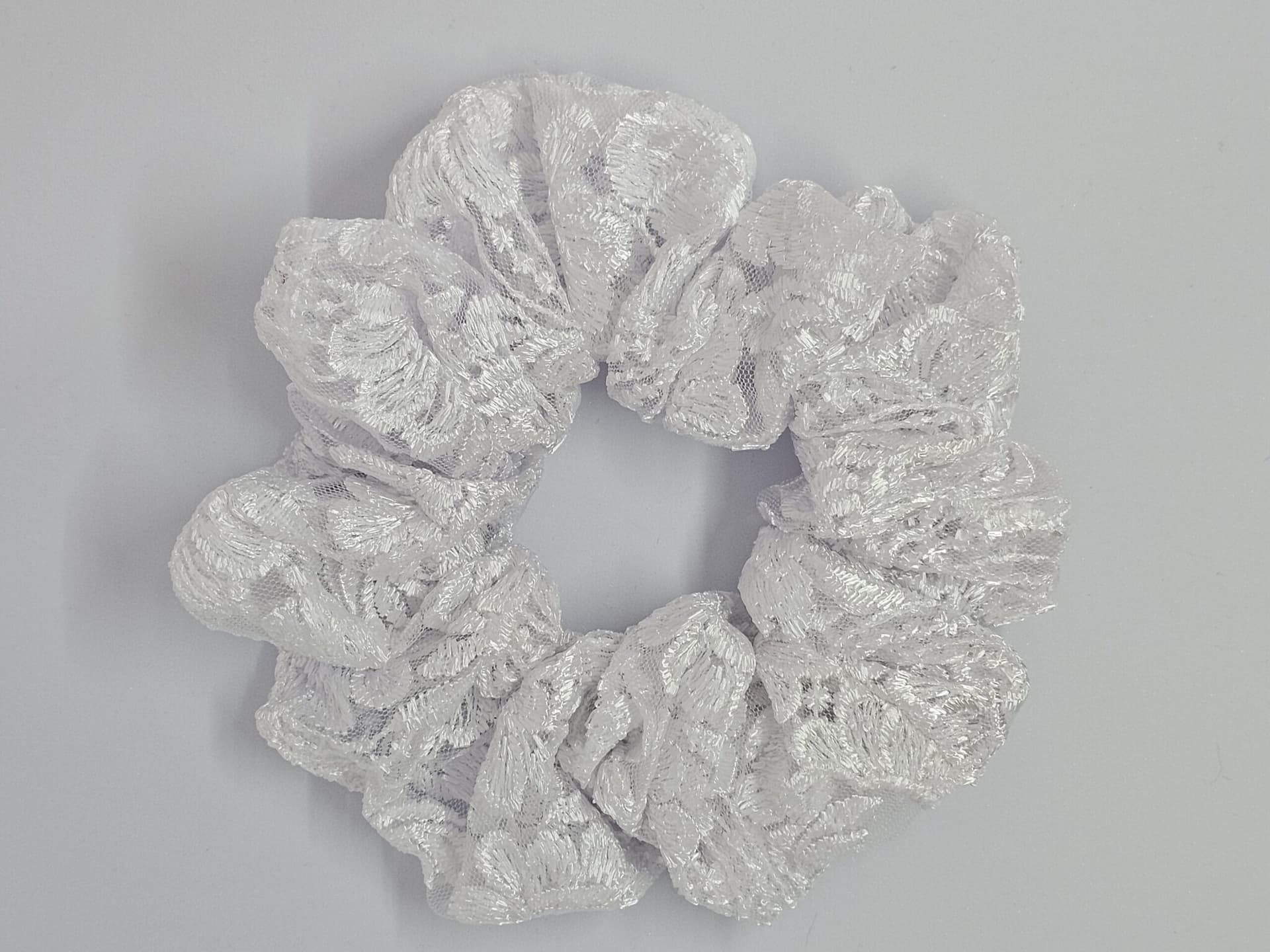 Zero Waste Scrunchie White Lace