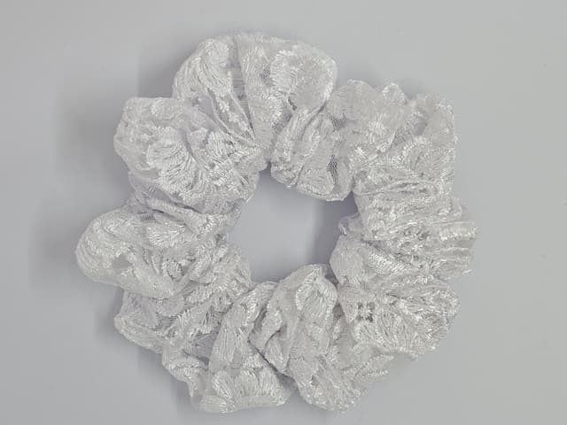 Zero Waste Scrunchie White Lace 1