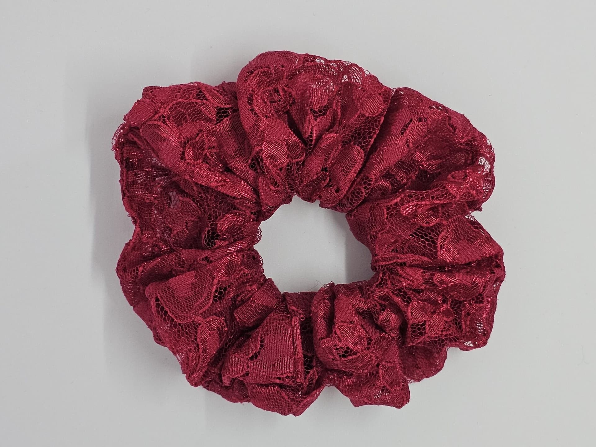 Zero Waste Scrunchie Red Lace