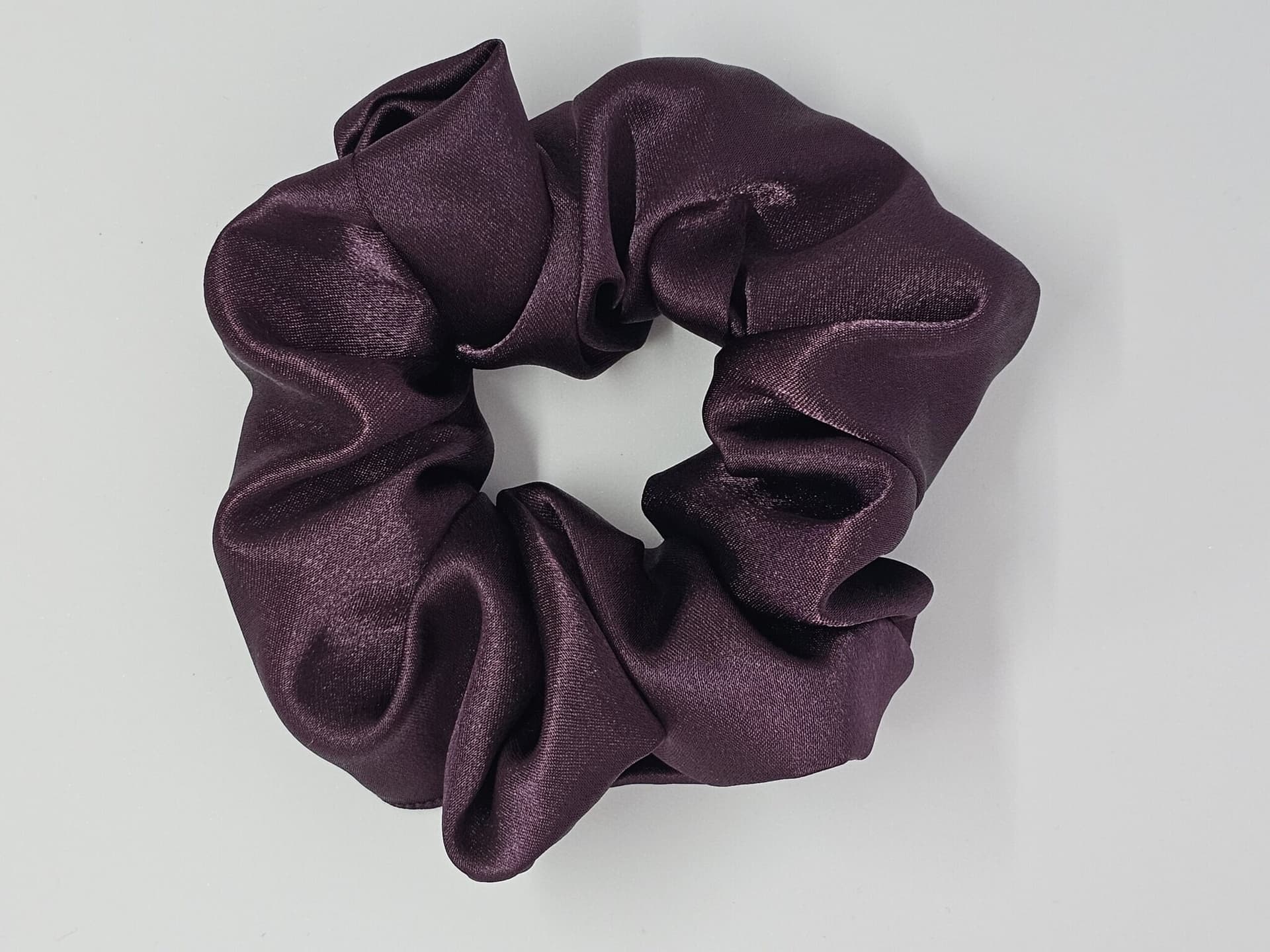 Silk Satin Scrunchie Egg Plant