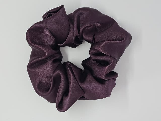 Silk Satin Scrunchie Egg Plant 1