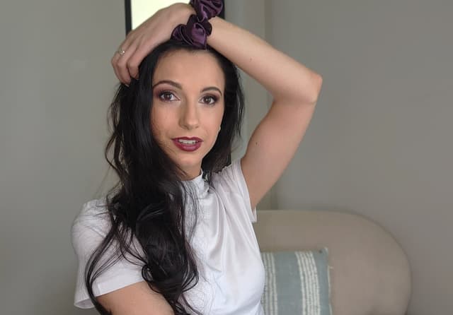 Silk Satin Scrunchie Egg Plant 5