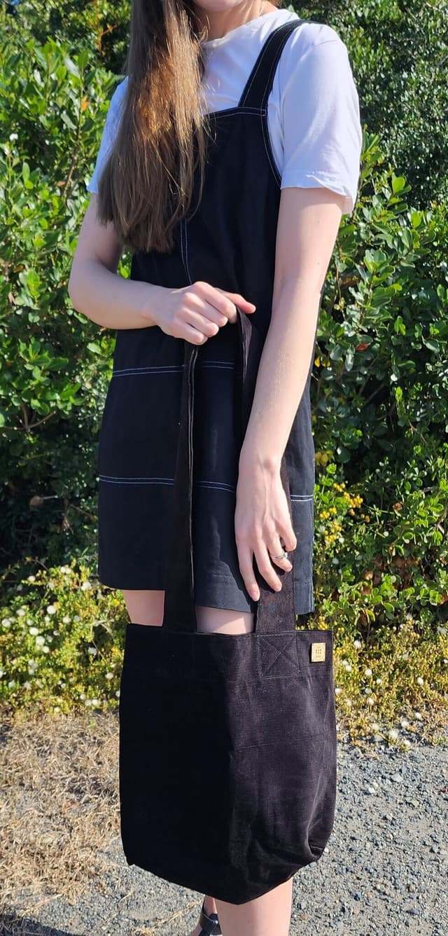 Black Corduroy Tote Bag 2