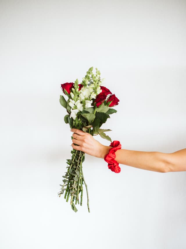 Silk Satin Scrunchie Red 2