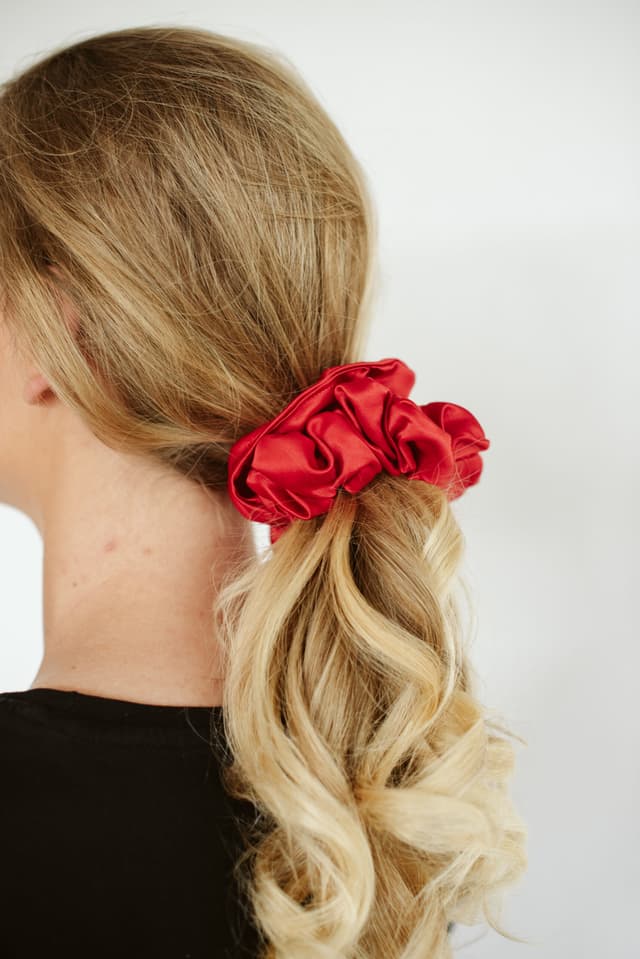 Silk Satin Scrunchie Red 6