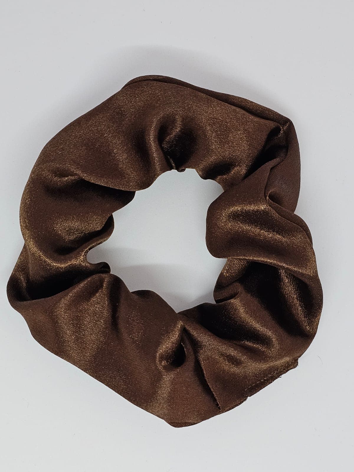 Silk Satin Scrunchie Chocolate
