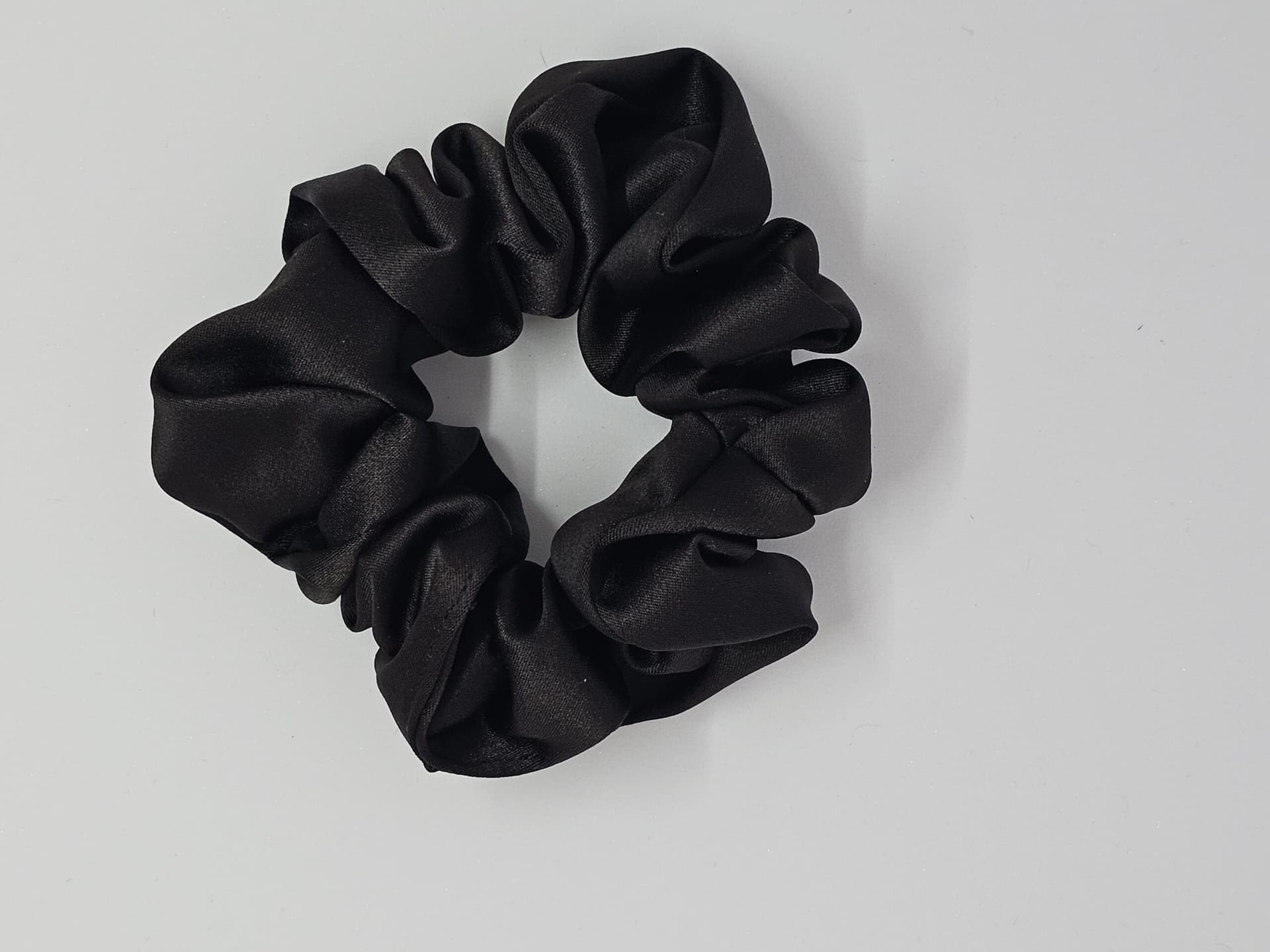 Silk Satin Scrunchie Black