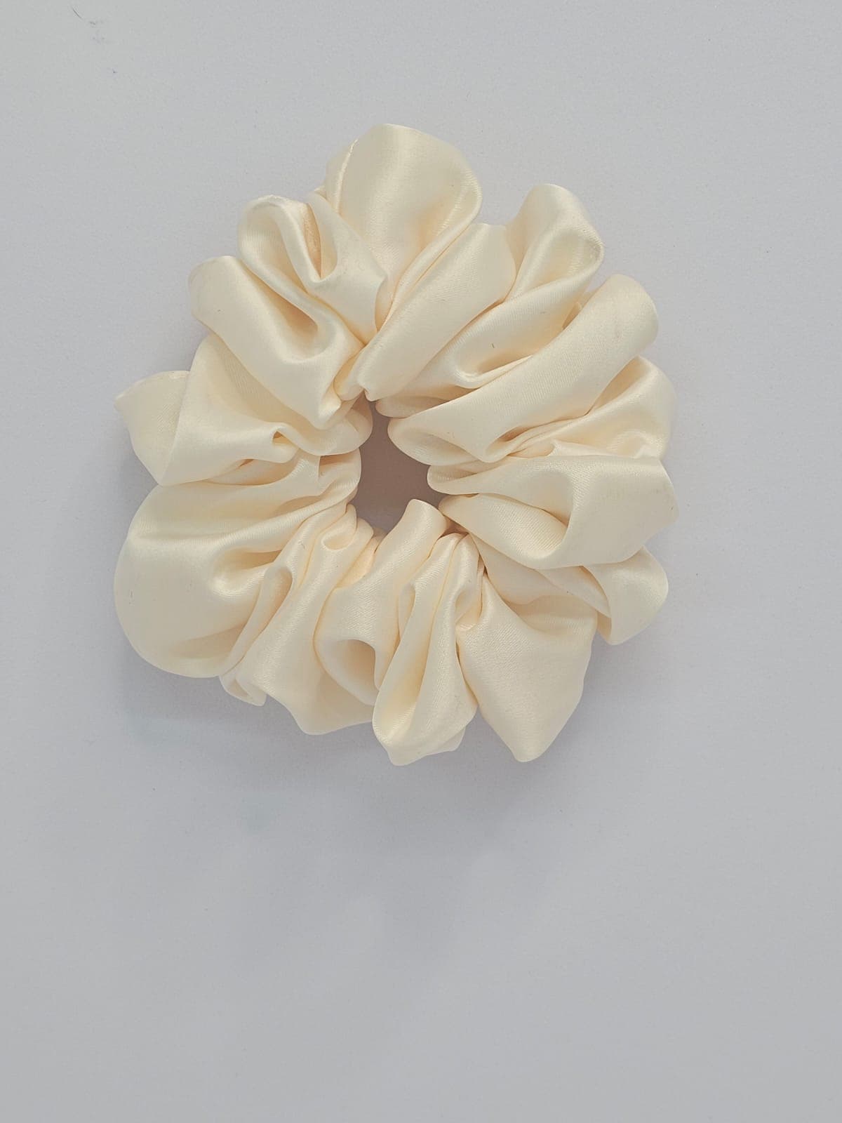 Silk Satin Scrunchie Off White