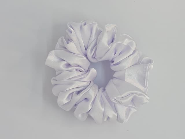 Silk Satin Scrunchie Ghost White 1
