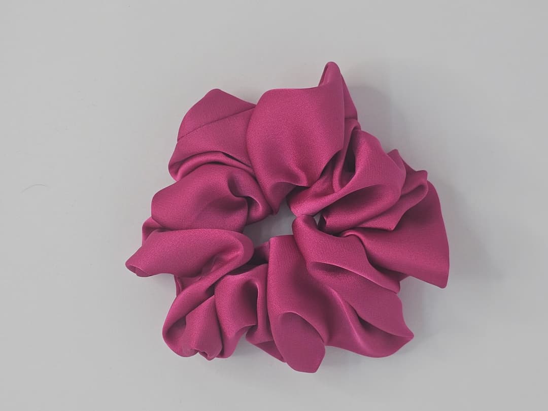 Pure Silk Bright Pink Scrunchie