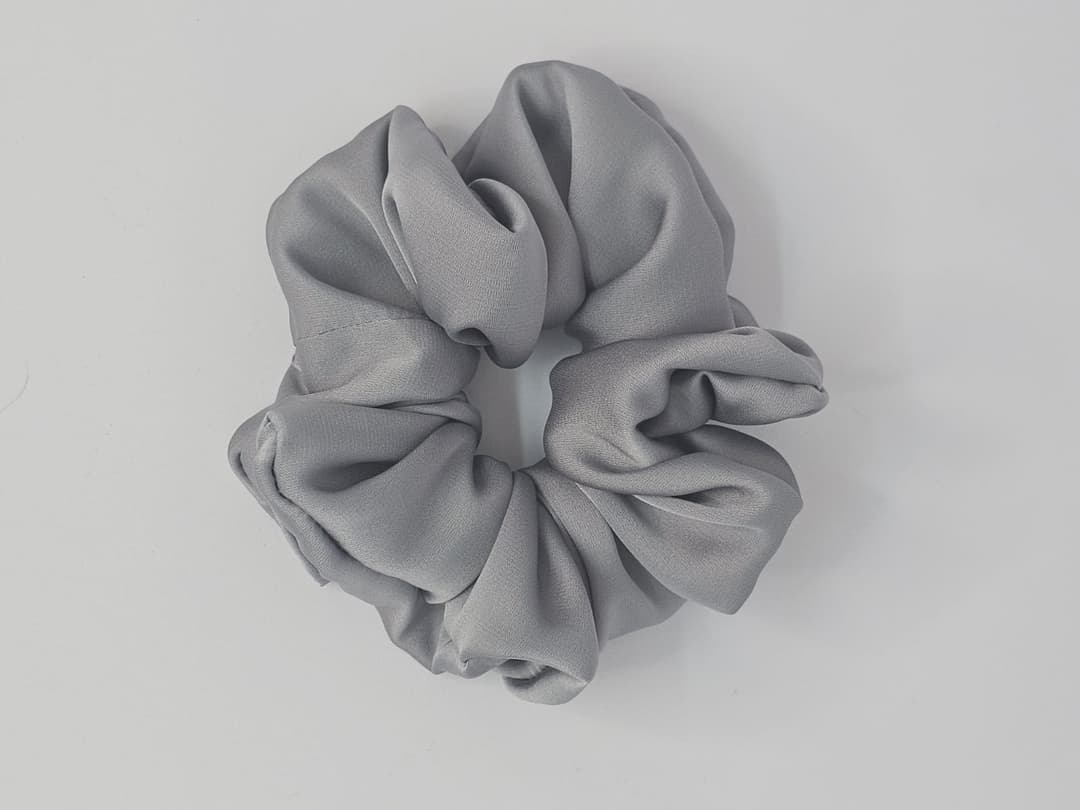 Pure Silk Gray Scrunchie