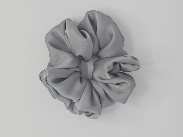 Pure Silk Gray Scrunchie 1