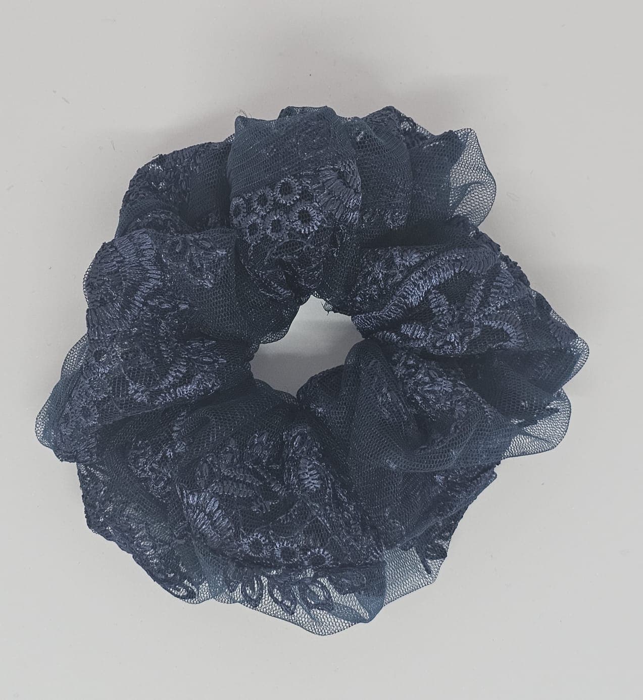 Zero Waste Scrunchie Navy Lace