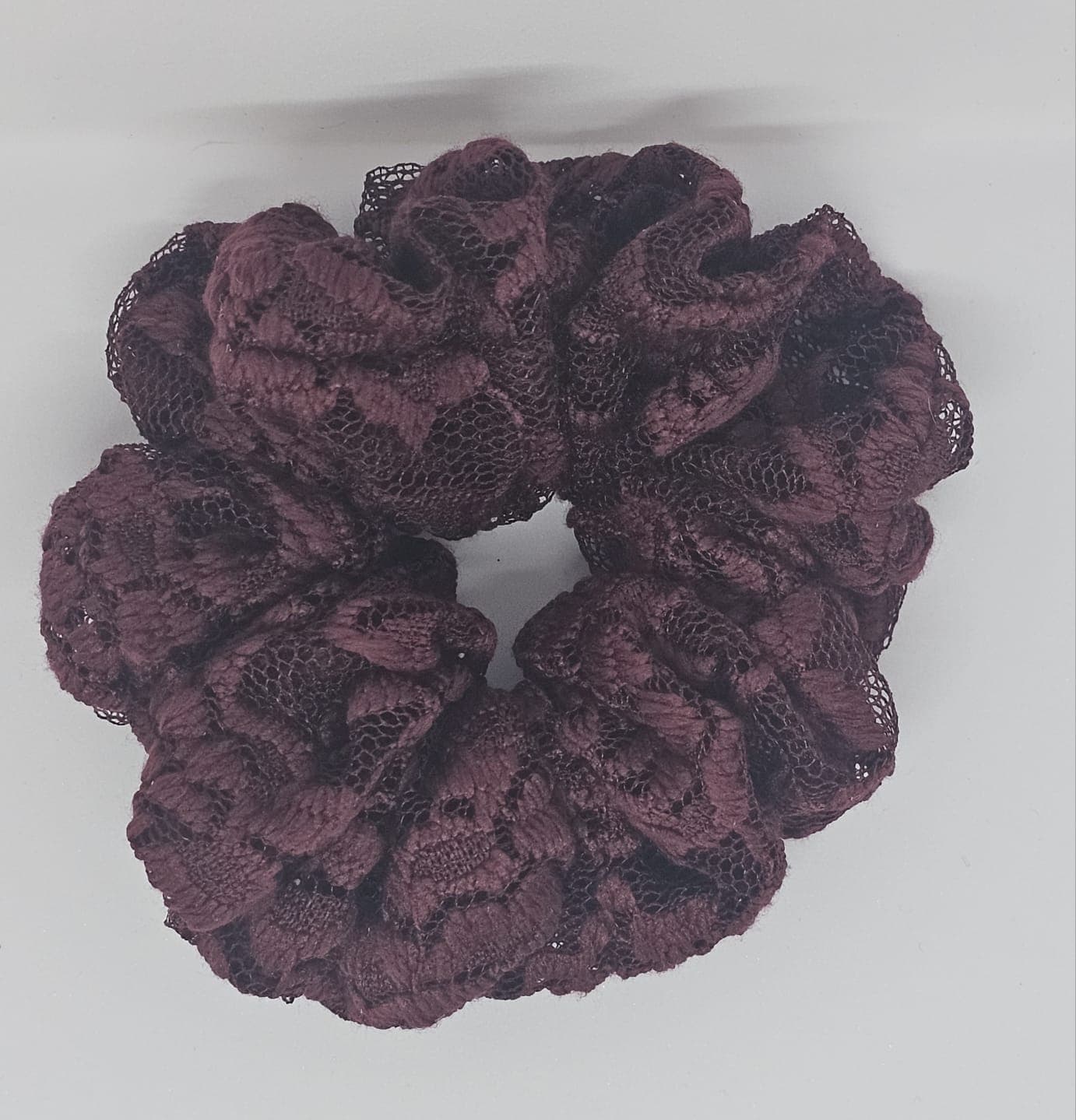 Zero Waste Scrunchie Maroon Lace