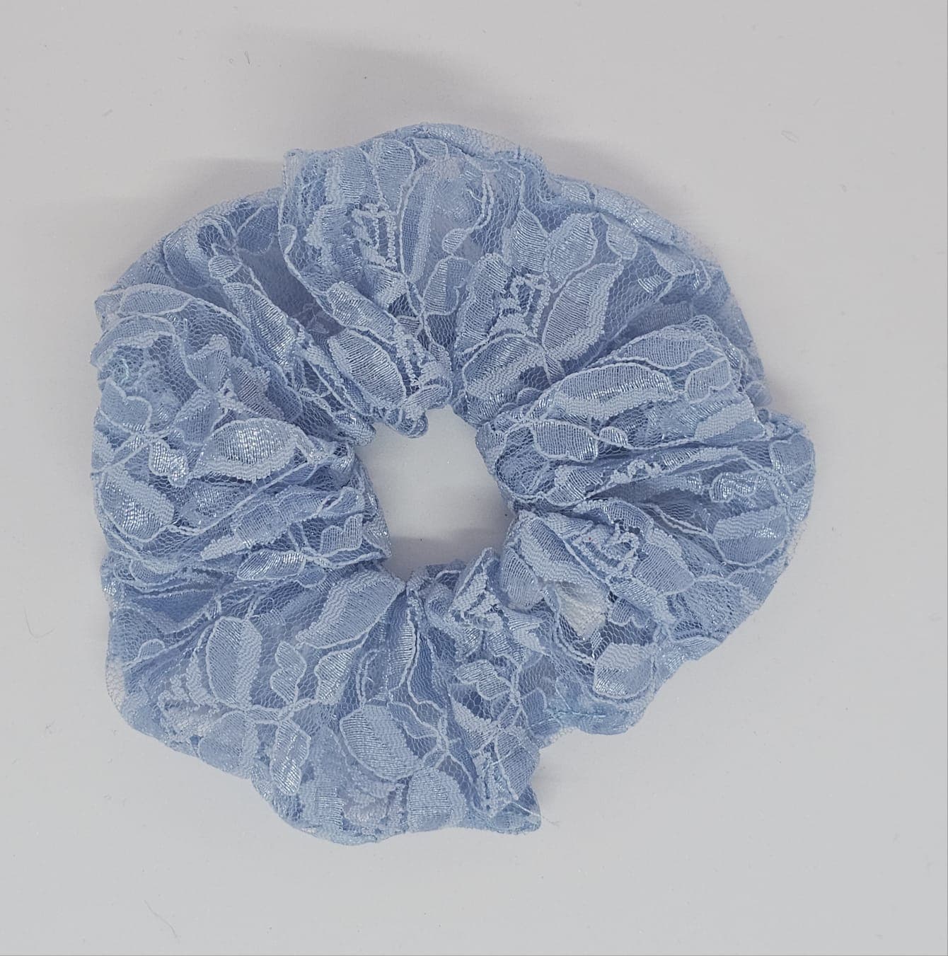 Zero Waste Scrunchie Baby Blue Lace