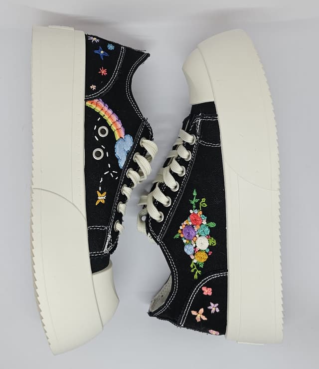Custom Embroidered Low-Cut Platform Sneakers 7