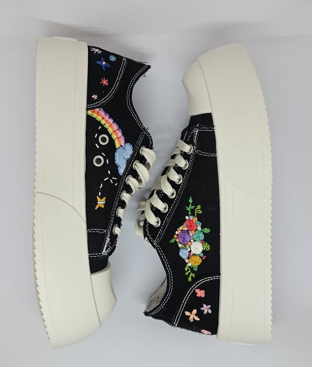 Custom Embroidered Low-Cut Platform Sneakers 8