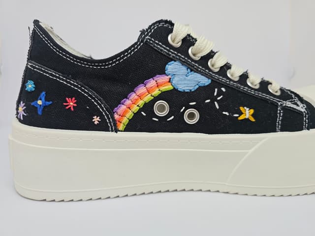 Custom Embroidered Low-Cut Platform Sneakers 9