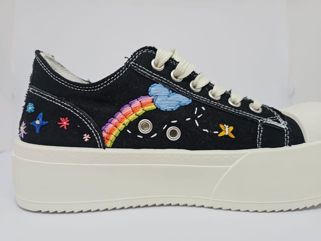 Custom Embroidered Low-Cut Platform Sneakers 10