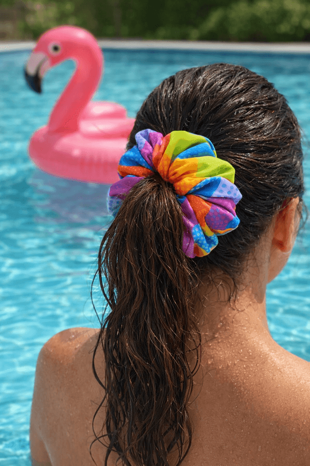 Swim Scrunchie Retro Rainbow 5