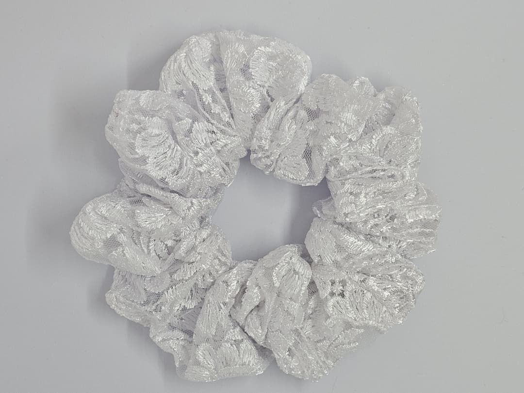 Zero Waste Scrunchie White Lace