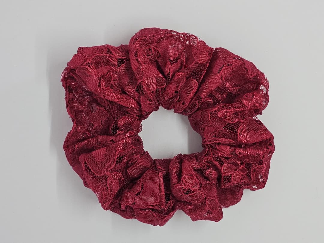 Zero Waste Scrunchie Red Lace