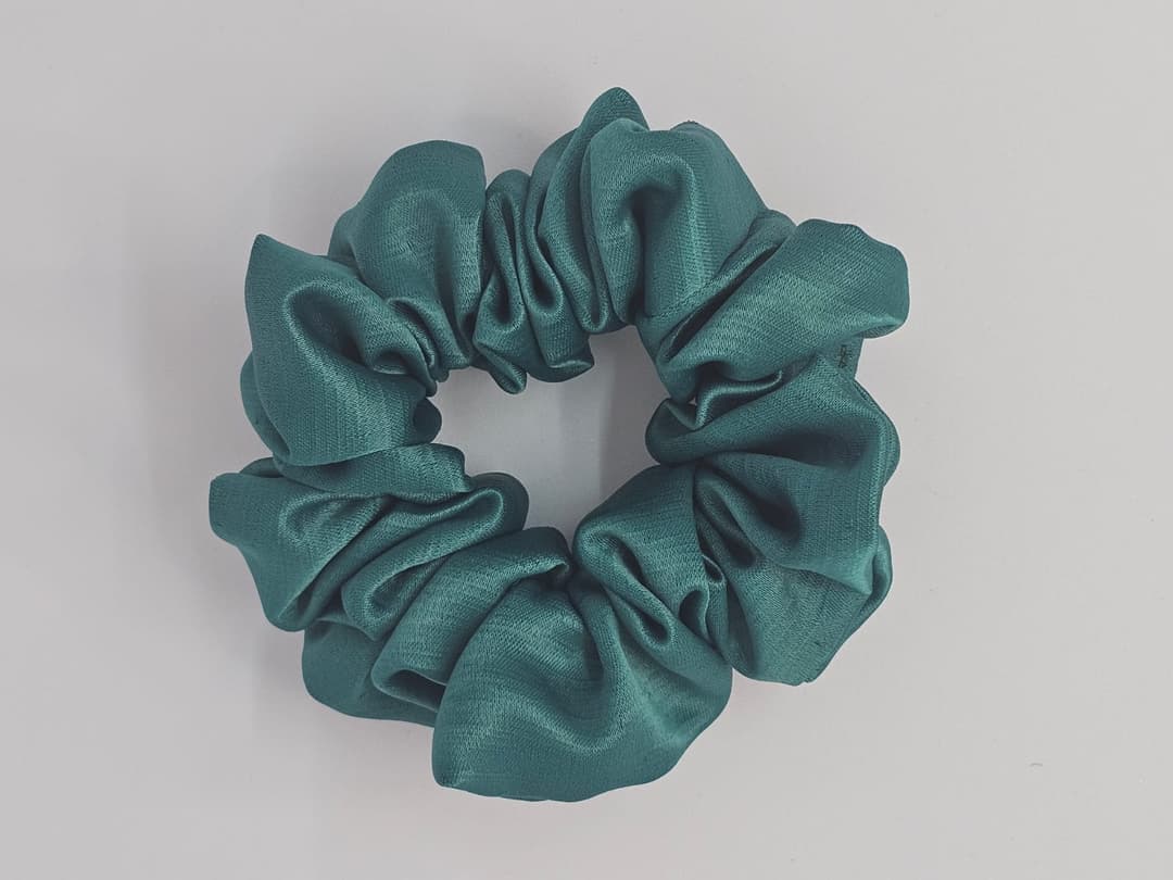 Silk Satin Scrunchie Faded Green