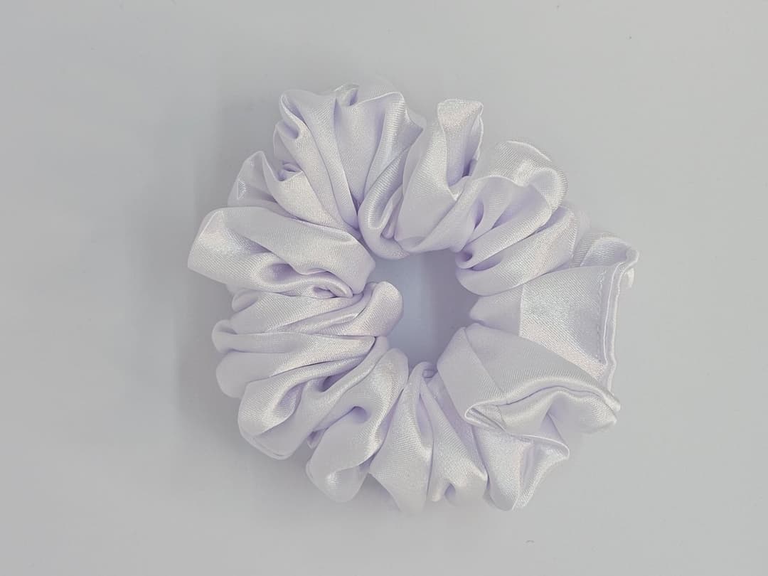Silk Satin Scrunchie Ghost White