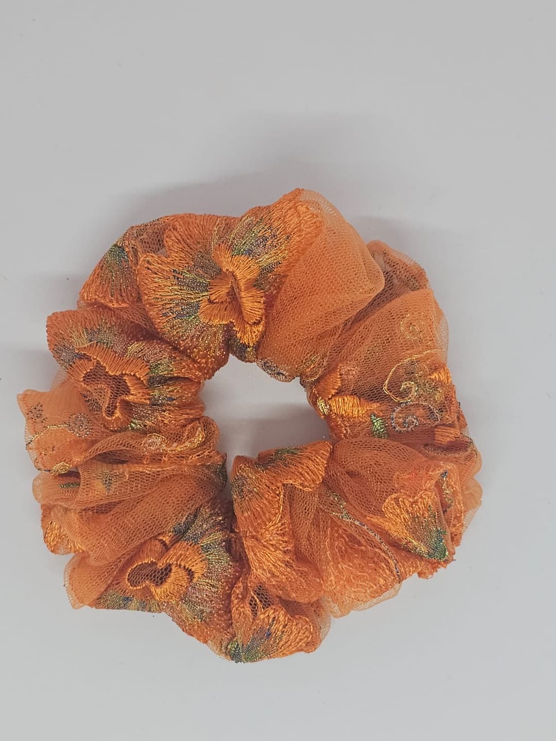 Zero Waste Scrunchie Orange Flower