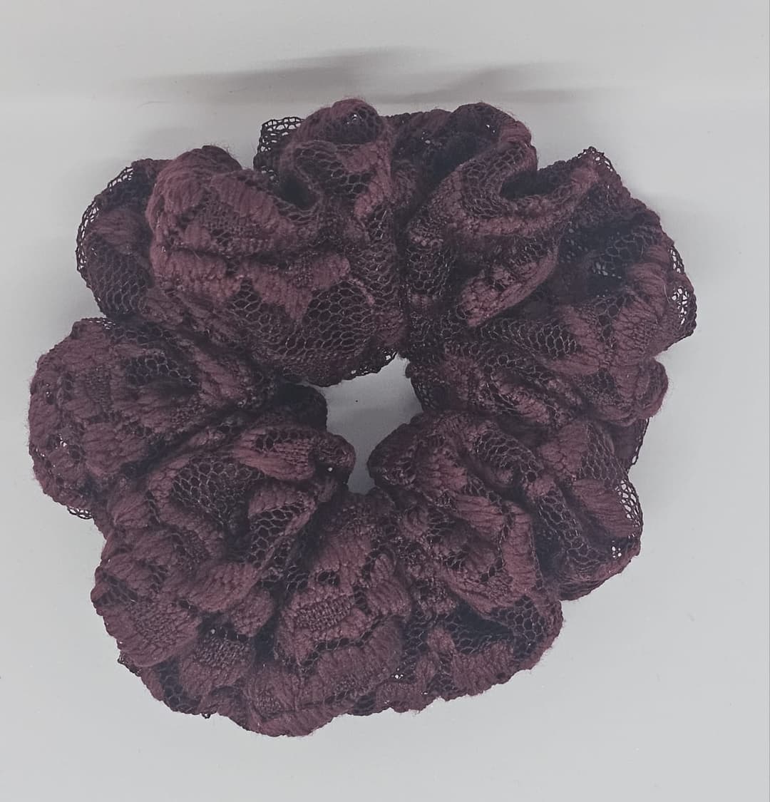 Zero Waste Scrunchie Maroon Lace